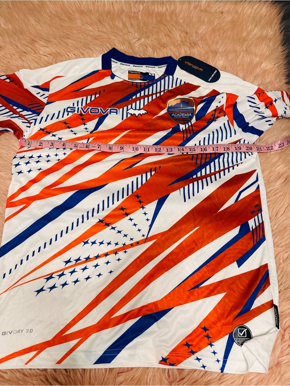 Men's White Athletic Jersey with Orange & Blue Graphic - Picture 4 of 10